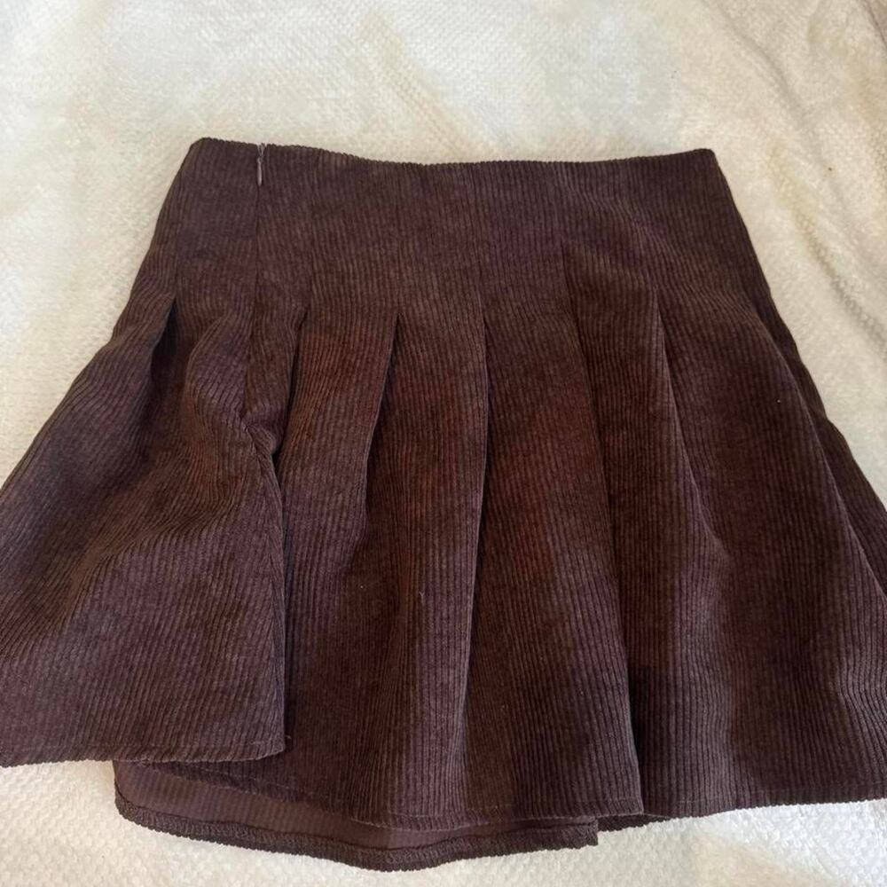 Shein brown corduroy mini skirt